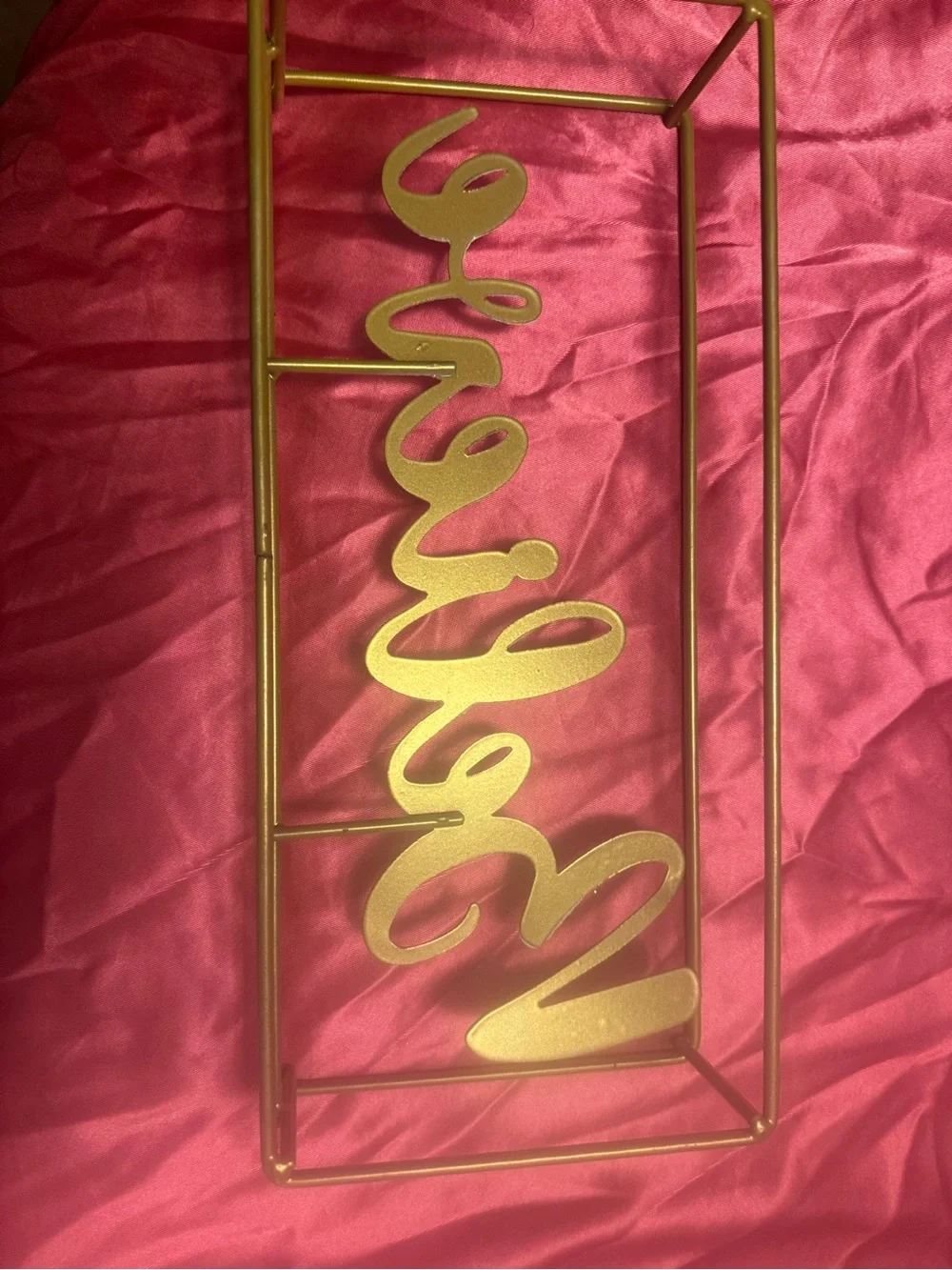 Glitter 'Believe' Script Wall Accent in Gold